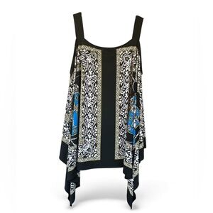 Black Blue Yellow Baroque Sleeveless Top